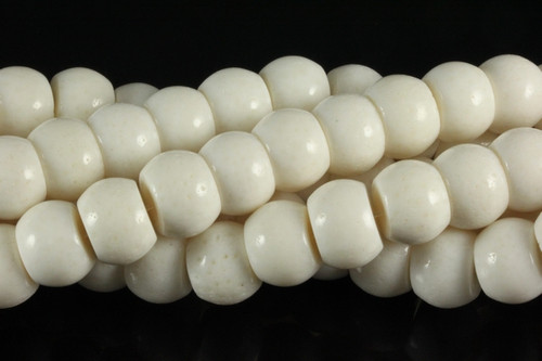 14mm White Sponge Coral Drum Rice Beads 15.5" natural [k37s]