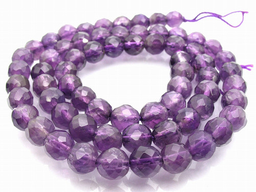 10mm Amethyst Faceted Round Beads 15.5" natural [c10m1]
