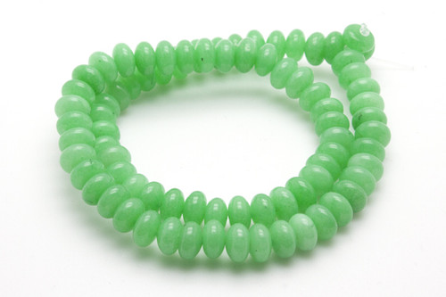 8mm Aqua Jade Rondelle Beads 15.5" dyed [s3b75]