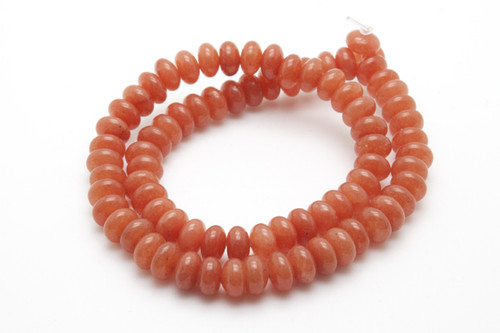 8mm Apricot Jade Rondelle Beads 15.5" dyed [s3c59]