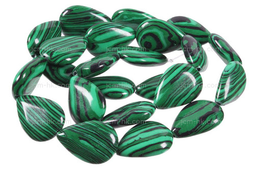 13x18mm Malachite Pear Beads 15.5" synthetic [s418c]