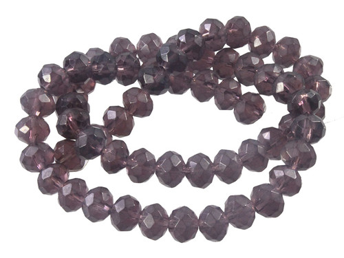 8x6mm Amethyst Faceted Rondelle Beads 15.5" synthetic [sc3a6]