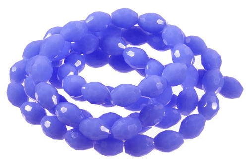 8x12mm Chalcedony Faceted Rice Beads 15.5" synthetic [sc8a65]