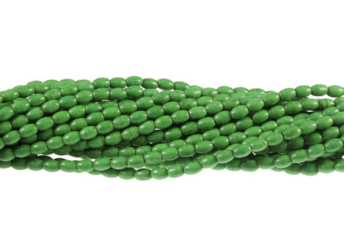 6x9mm Green Turquoise Rice Beads 15.5" stabilized [t2g6]