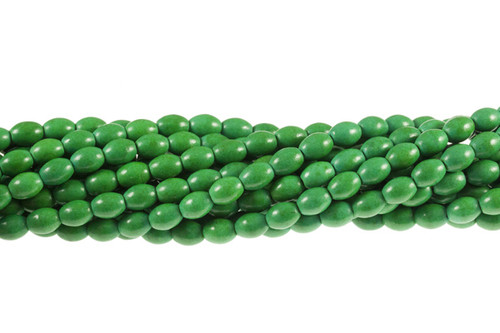 6x9mm Green Turquoise Rice Beads 15.5" stabilized [t2g8a]