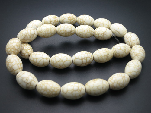 10x14mm White Turquoise Rice Beads 15.5" stabilized [t2w10]