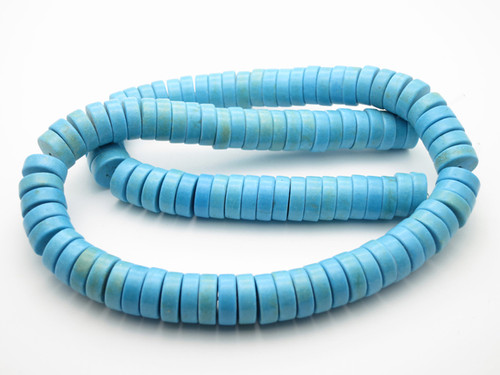 10mm Blue Turquoise Heishi Beads 15.5" stabilized [t3b10h]