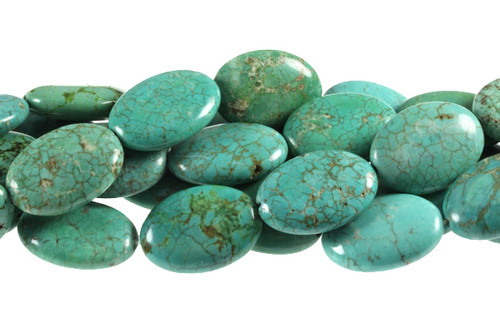 10x14mm Turquoise Oval Beads 15.5" stabilized [t7g10]