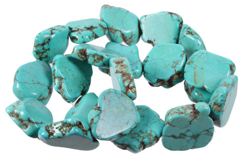 20-25mm Turquoise Free Shape Beads 15.5" stabilized [ts158]