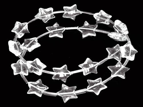 14mm Crystal Star Carved Beads 15.5" synthetic [u38a5]