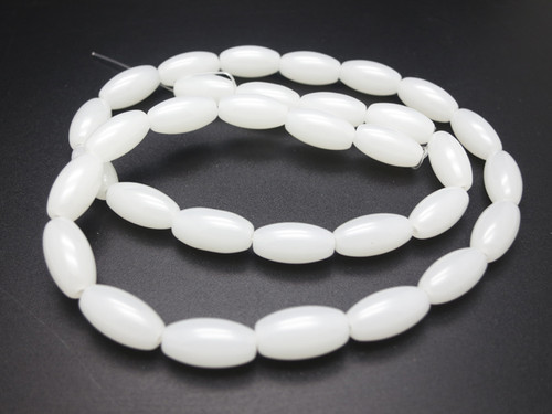 6x12mm White Obsidian Rice Beads 15.5" [u73b98]