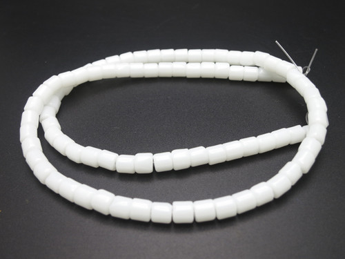 4x4mm White Obsidian Tube Beads 15.5" [u77b98]