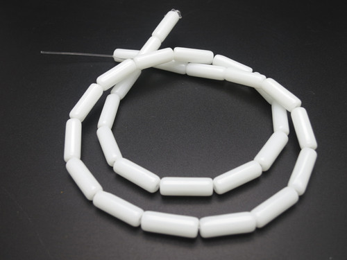 4x13mm White Obsidian Tube Beads 15.5" [u78b98]