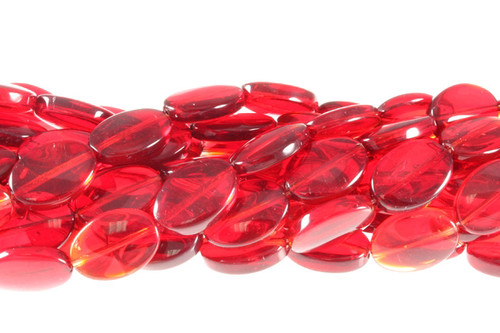 13x18mm Red Quartz Puff Oval Beads 15.5" synthetic [u84a35]