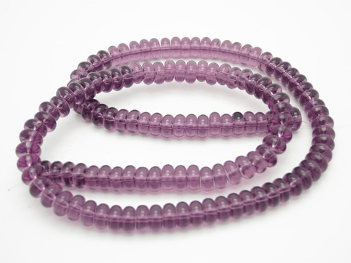 6mm Amethyst Rondelle Beads 15.5" synthetic [u93a6]