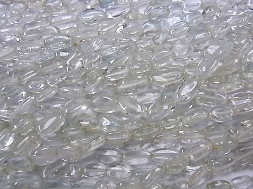 5mm Rock Crystal Oval Beads 15.5" natural [s356]