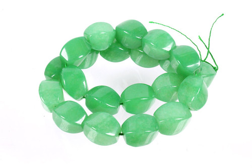 16x18mm Green Aventurine Twisted Beads 15.5" natural [s571]