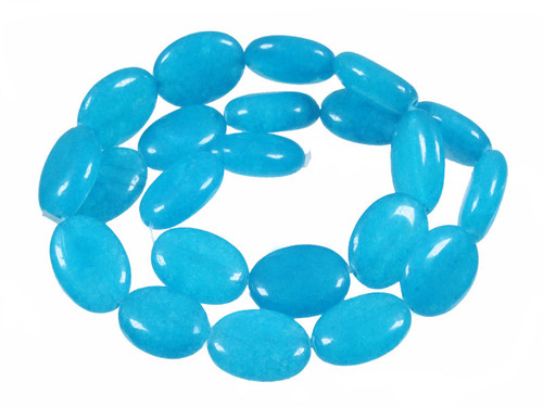 12x18mm Turquoise Jade Oval Beads 15.5" dyed [wa224]
