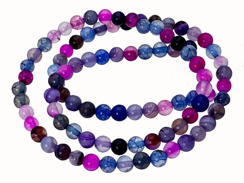 4mm Mix Purple Jade Round Beads 15.5" dyed [4x7]