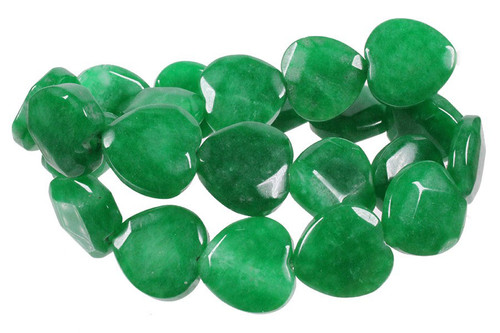 18mm Green Jade Faceted Pear Beads 15.5" natural [s514]