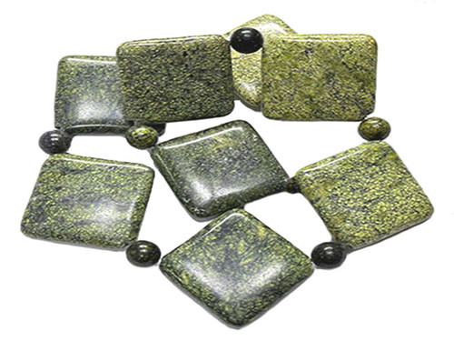 38mm Green Spider Jasper Diamond Beads 15.5" natural [wa150]