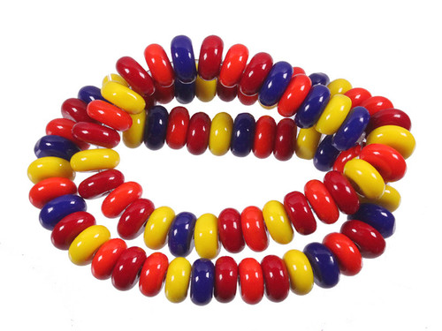 10mm Mix Quartz Rondelle Beads 15.5" synthetic [wa416]