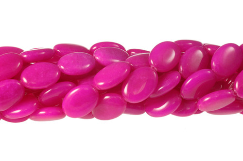 13x18mm Fuchsia Jade Puff Oval Beads 15.5" natural [s7b73-13]