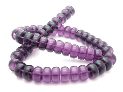 14mm Amethyst Rondelle Beads 15.5" synthetic [s151]