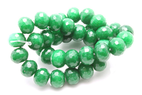 12mm Green Aventurine Faceted Rondelle Beads 15.5" natural [s554]