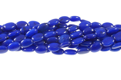 10x14mm Lapis Jade Puff Oval Beads 15.5" natural [s7b74]