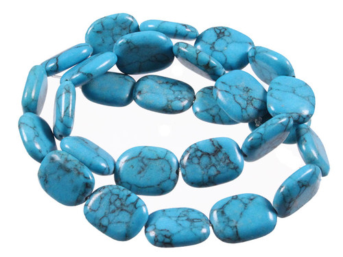 12x14mm Blue Howlite Oblong Beads 15.5" synthetic [wa165]