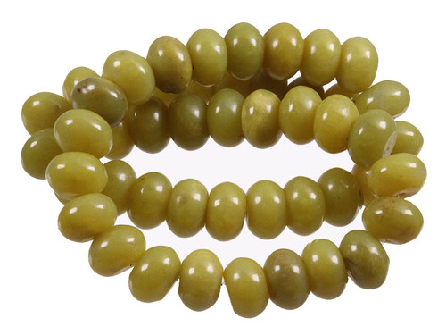 12mm Olivine Jade Rondelle Beads 15.5" natural [wa117]
