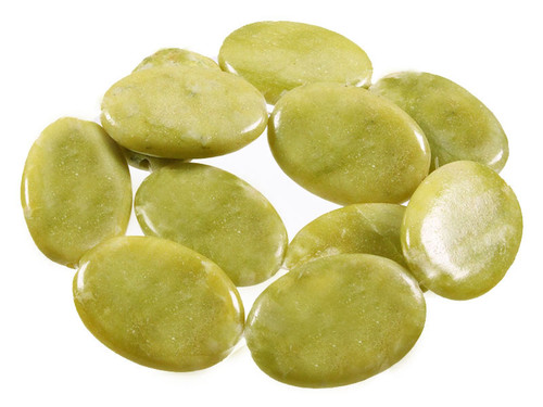 25x35mm Nephrite Jade Oval Beads 15.5" natural [wa180]