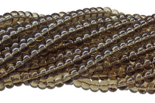 6mm Smoky Topaz Abacus Beads 15.5" synthetic [u75a8]
