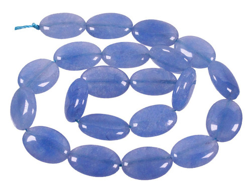 13x18mm Sky Jade Puff Oval Beads 15.5" dyed [s7b75]