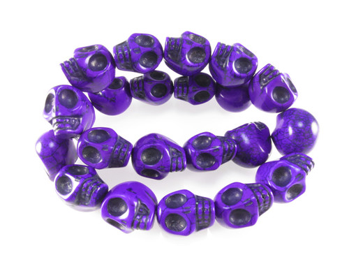 10x8mm Purple Magnesite Skull Beads 15.5" [t178p]