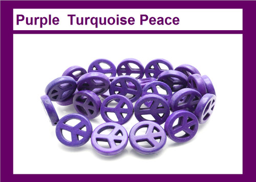 15mm Purple Magnesite Peace Beads 15.5" [t350p]