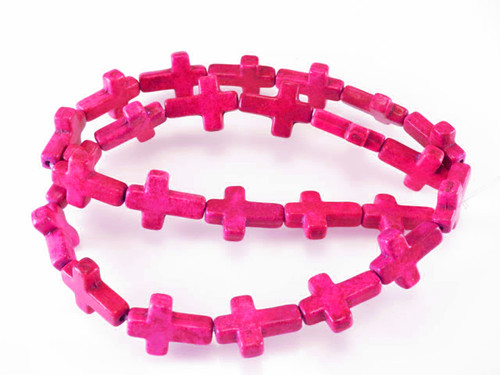 12x16mm Pink Magnesite cross Beads 15.5" [t355f]