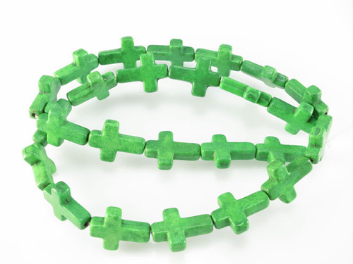 12x16mm Green Magnesite cross Beads 15.5" [t355g]
