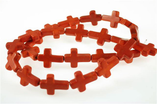 12x16mm Orange Magnesite cross Beads 15.5" [t355h]