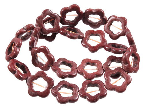 20mm coffee Magnesite Flower Donuts Beads 15.5" [t364c]