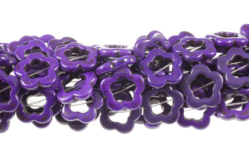 20mm Purple Magnesite Flower Donuts Beads 15.5" [t364p]