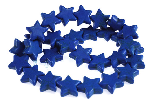 16mm Lapis Magnesite Star Beads 15.5" [t370l]