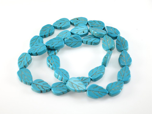 8x12mm Magnesite Leaf Beads 15.5" [t372b]