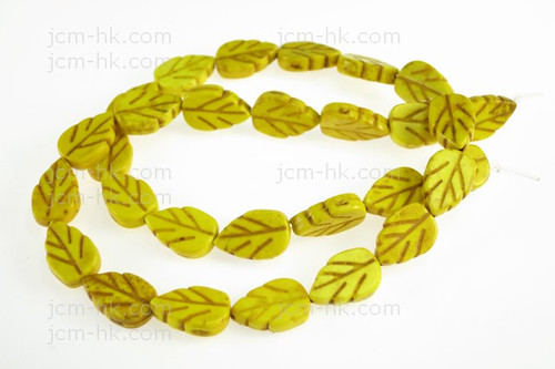 8x12mm Yellow Magnesite Leaf Beads 15.5" [t372y]