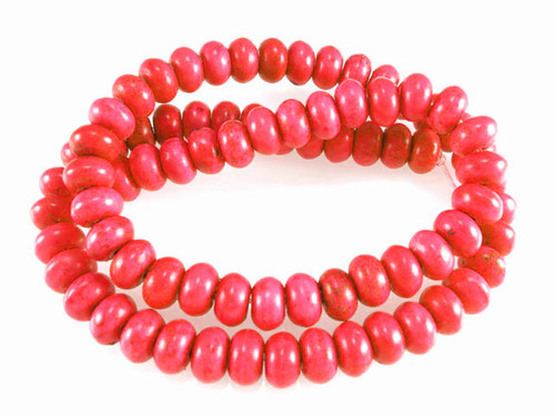 10mm Red Magnesite Rondelle Beads 15.5" [t373r]