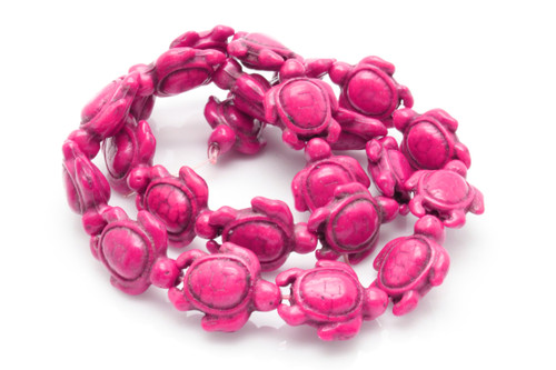 15x18mm Pink Magnesite Turtle Beads 15.5" [t396f]