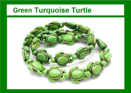 15x18mm Green Magnesite Turtle Beads 15.5" [t396g]