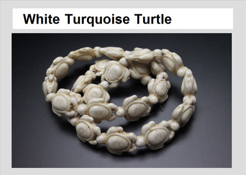15x18mm White Magnesite Turtle Beads 15.5" [t396w]