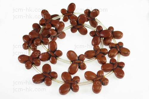 15x20mm coffee Magnesite Butterfly Beads 15.5" [t429c]